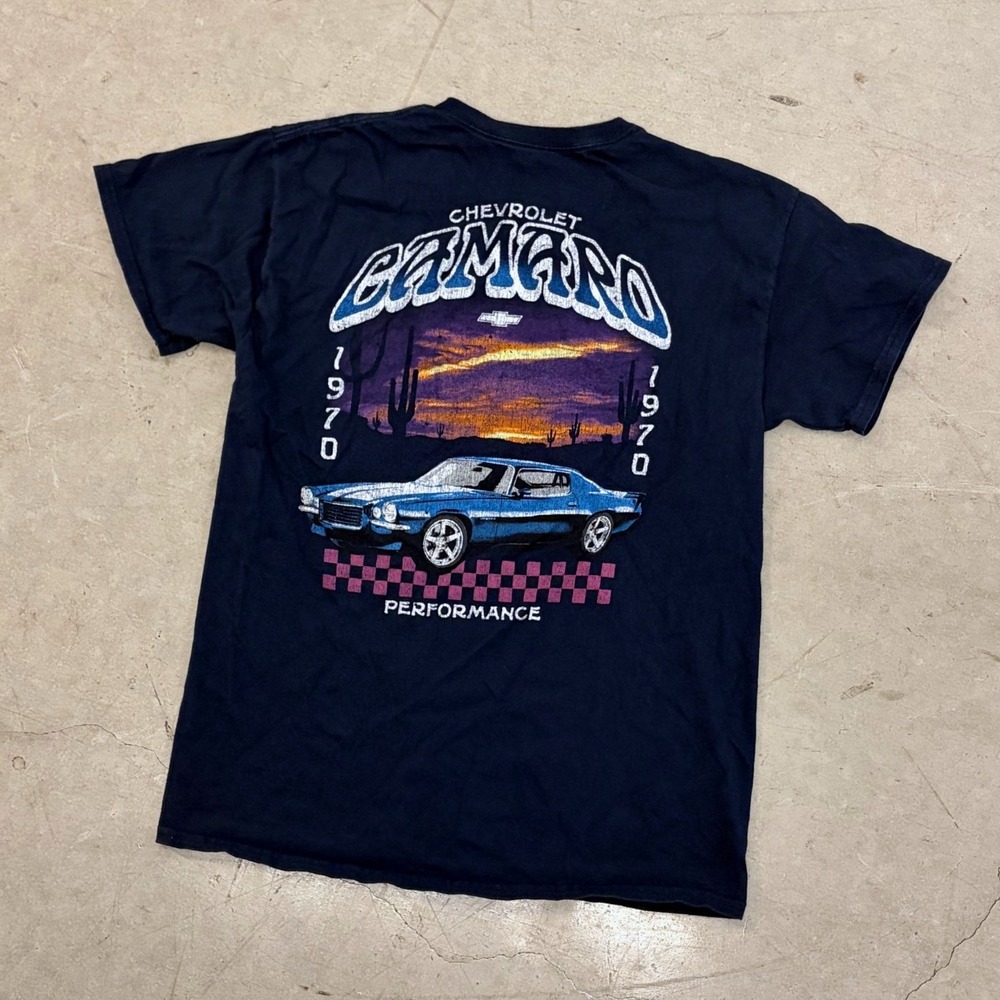 GM Official Chevrolet Camaro 1970 Performance Graphic T-Shirt Mens Large Black